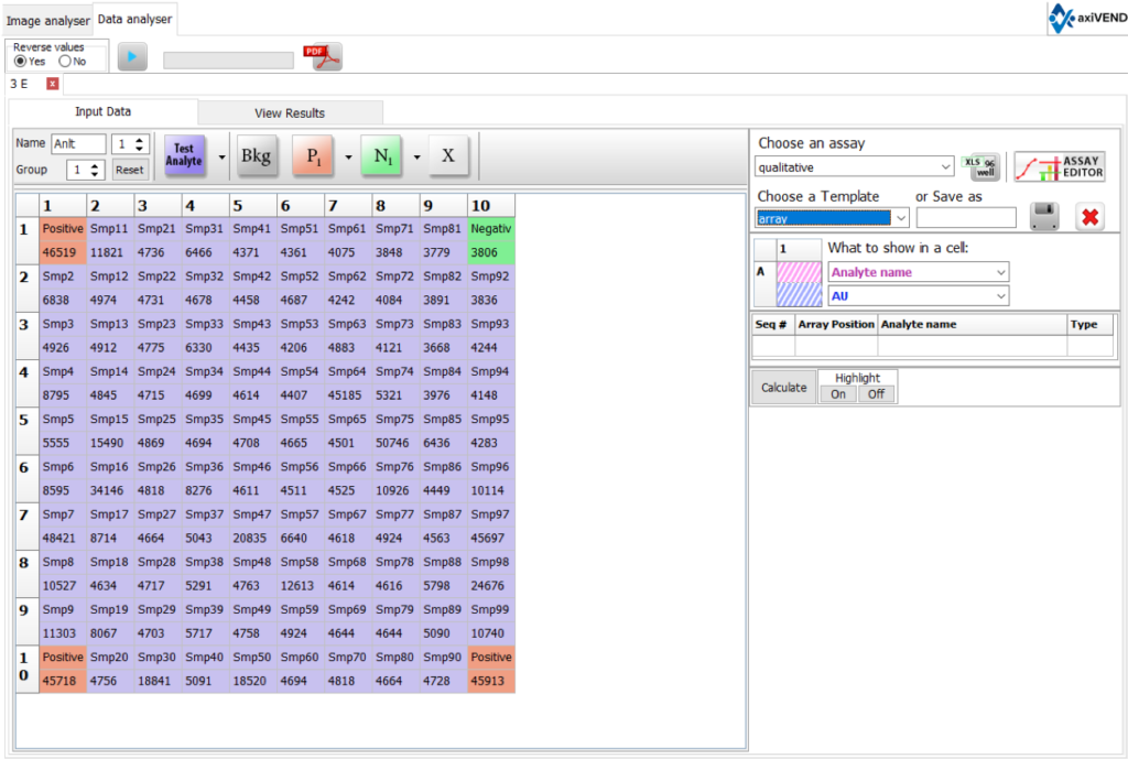 data from microarray imager